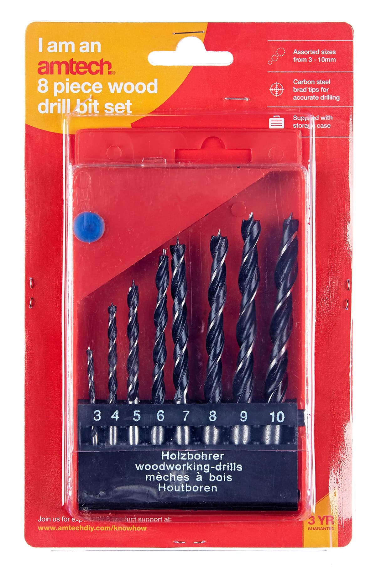 Am-Tech Wood Drill Bit Set 8pc F1500