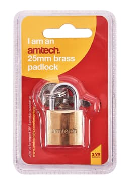 Am-Tech Brass Padlock 25mm T0900C 1