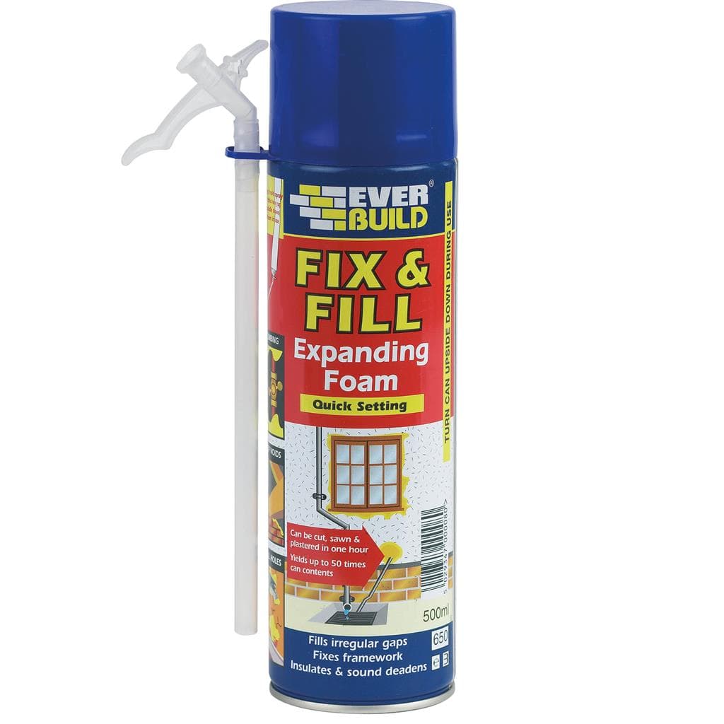 Everbuild  Fix& Fill Expanding Foam 500ml ( No Returns For Missing Straws)