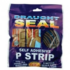 P Strip Draught Seal Self Adhesive Pile 5m Brown