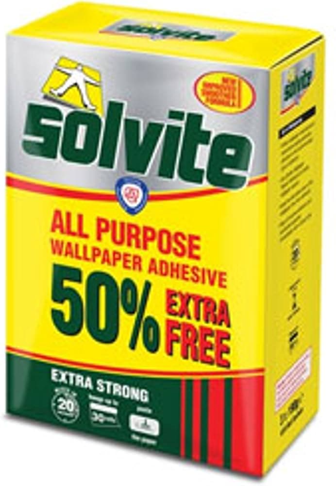 Solvite  all purpose wallpaper adhesive, 30 roll  decorators size  + 50% Extra