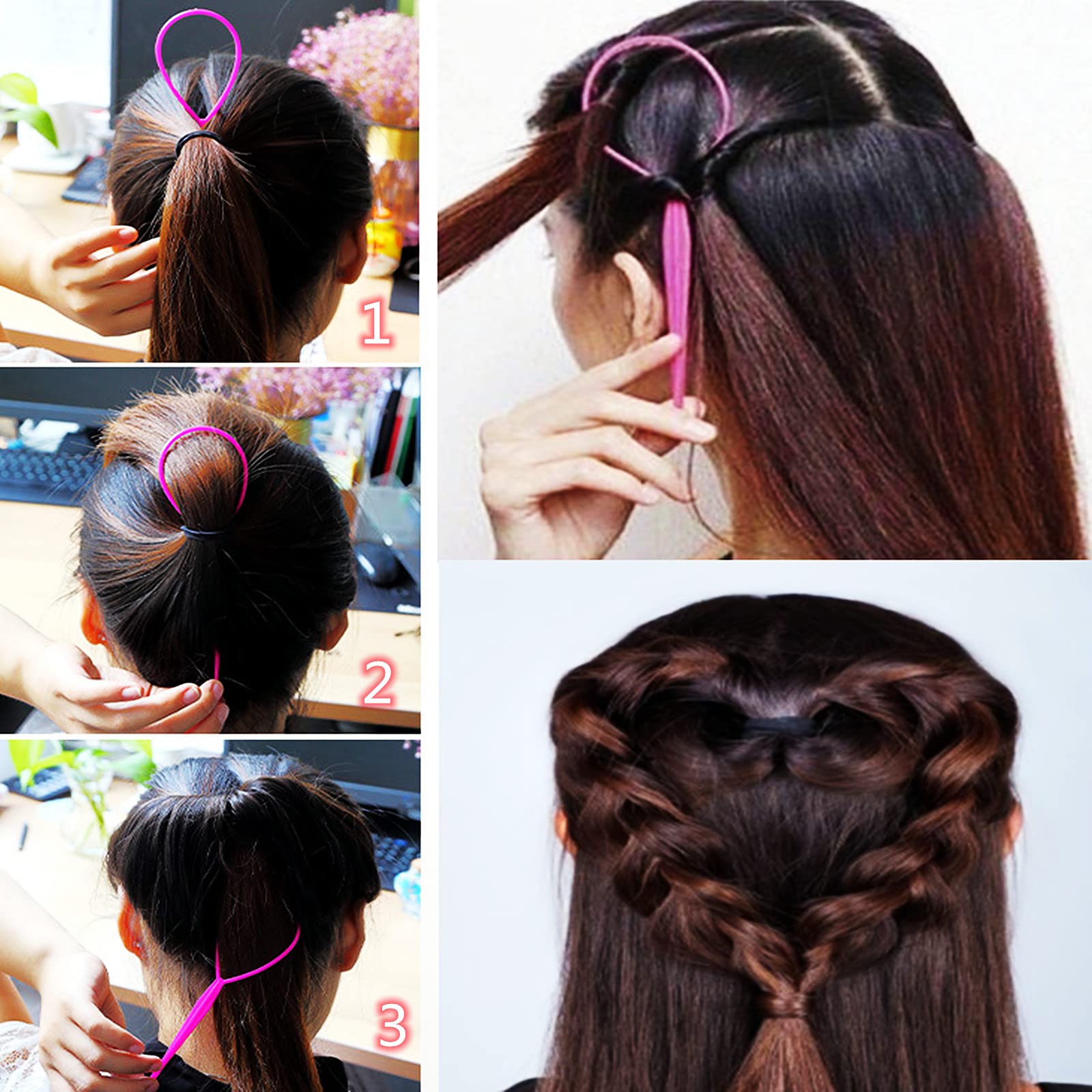 Duralon 4pc Pony Tail Loop Thin Elastic Card of 12 (006) image