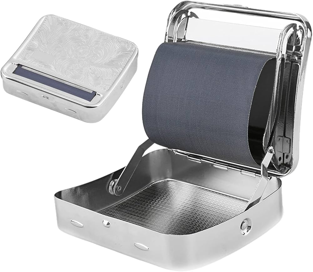 Auto Rolling box steel silver 
(Cigarette Rolling Strong Box) 
 image