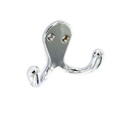 Securit 70mm C.p Double Robe Hook Pk2 (s6110)