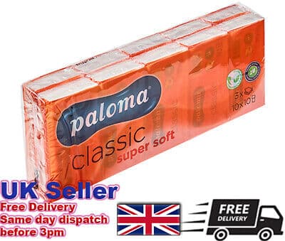 PALOMA 10PK x 10  3PLY POCKET TISSUES