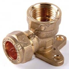 Compression Wall Plate Elbow 15mm X 1/2" FI