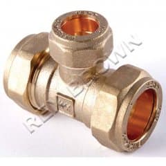 Compression Reducing Tee 22mm X 22mm X 15mm