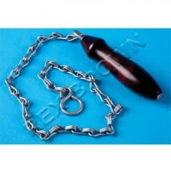 High Level Galvanised Pull Chain + Wooden Handle