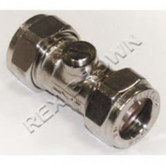 Compression Isolating Valve Slotted 15mm Chrome Plated