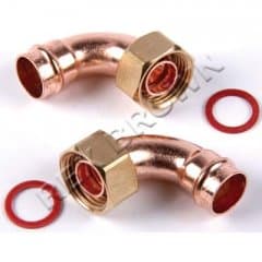 Pre-Soldered Angled Tap Connector 15mm x 1/2" Pk2
