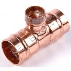 Pre-Soldered Reducing Tee 22mm x 22mm x 15mm