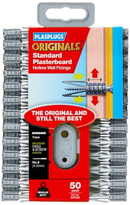 Plasplugs Std Plasterboard Hollow Wall Fixings (SCF552) 1