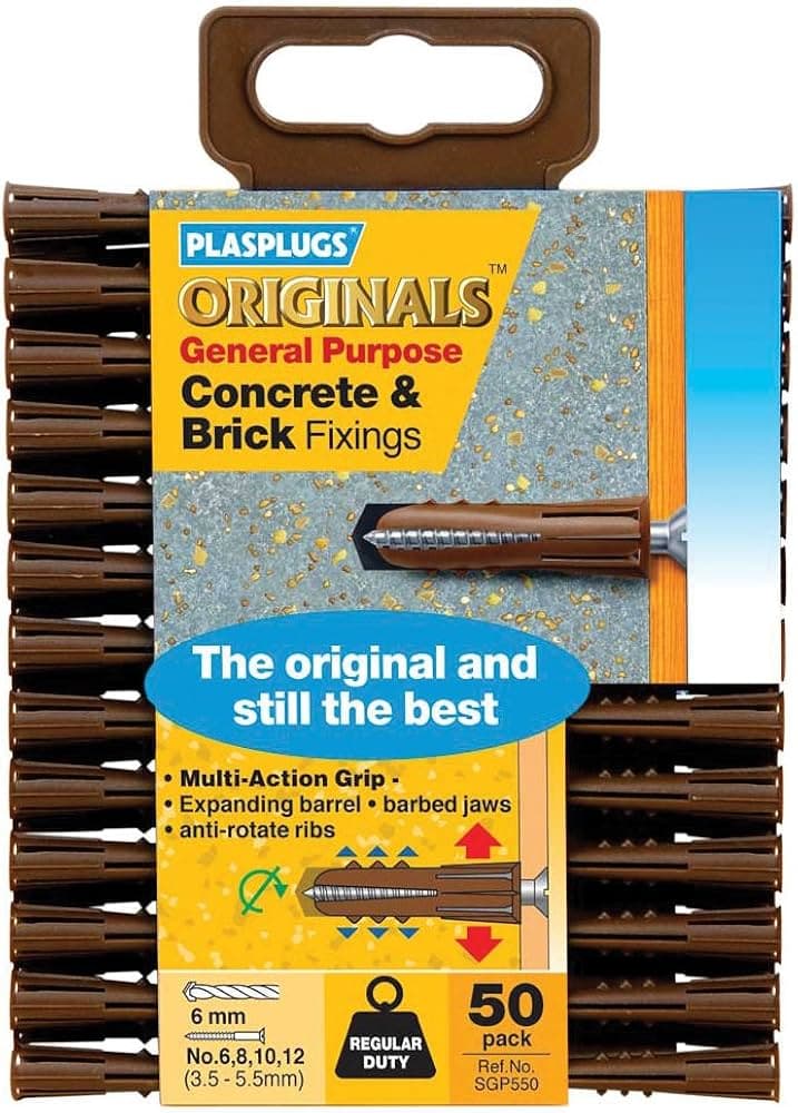 Plasplugs Conccrete & Brick Fixings 50pc  (SGP550)