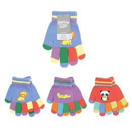 RJM Kids Thermal Magic Gloves With Stripe and Multi Colour (GL107) image