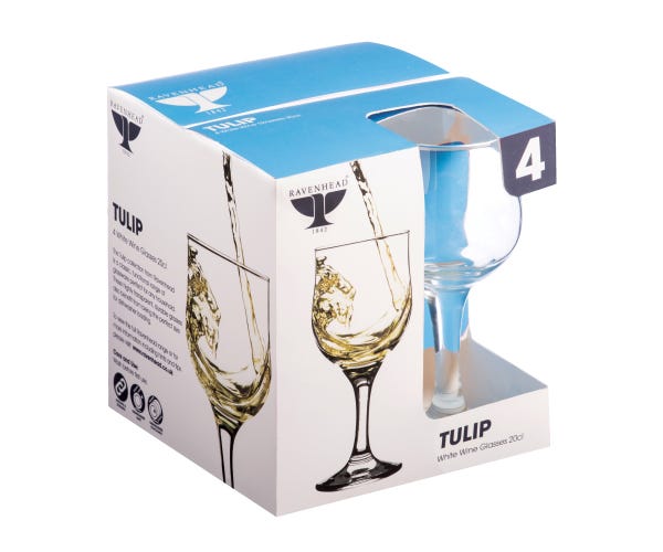 Rayware Ravenhead Tulip Set Of 4 White Wine Glasses 20cl image
