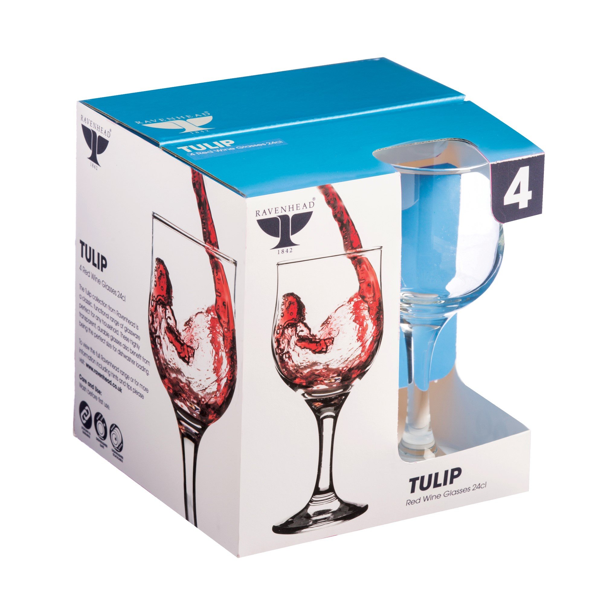 Rayware Ravenhead Tulip Set Of 4 Red Wine Glasses 24cl image