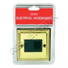 Red/Grey Georgian Brass 13A Switched Connection U BR38P