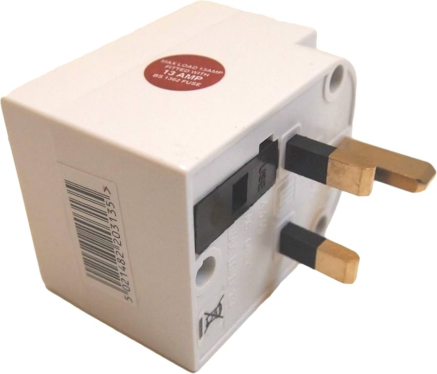 Red/Grey 3 Way Fused Adaptor - Retail Box B03 image
