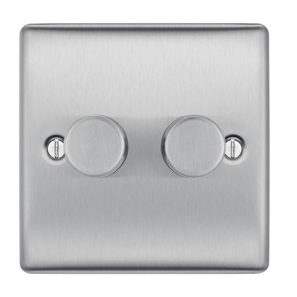 Red/Grey Polished Chrome 2G 1W Dimmer Switch 60-250 CR47P image