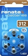 Renata ZA312 Hearing Aid Batteries 6pk (PR41) 1