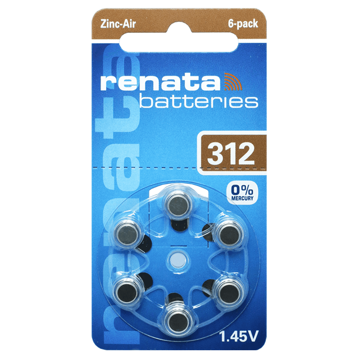 Renata ZA312 Hearing Aid Batteries 6pk (PR41)