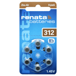 Renata ZA312 Hearing Aid Batteries 6pk (PR41) 2