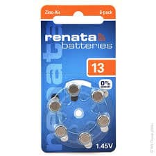 Renata ZA13 Hearing Aid Battery 6pk (PR48) 1