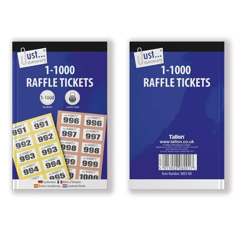 Tallon Cloakroom Tickets 1-1000