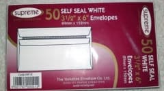 Comet 3.5x6" White Self-Seal Pk50 (SW12)