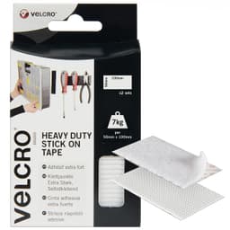 Velcro Heavy Duty Stick On Strips 50mm x 20cm White (EC60240) 1