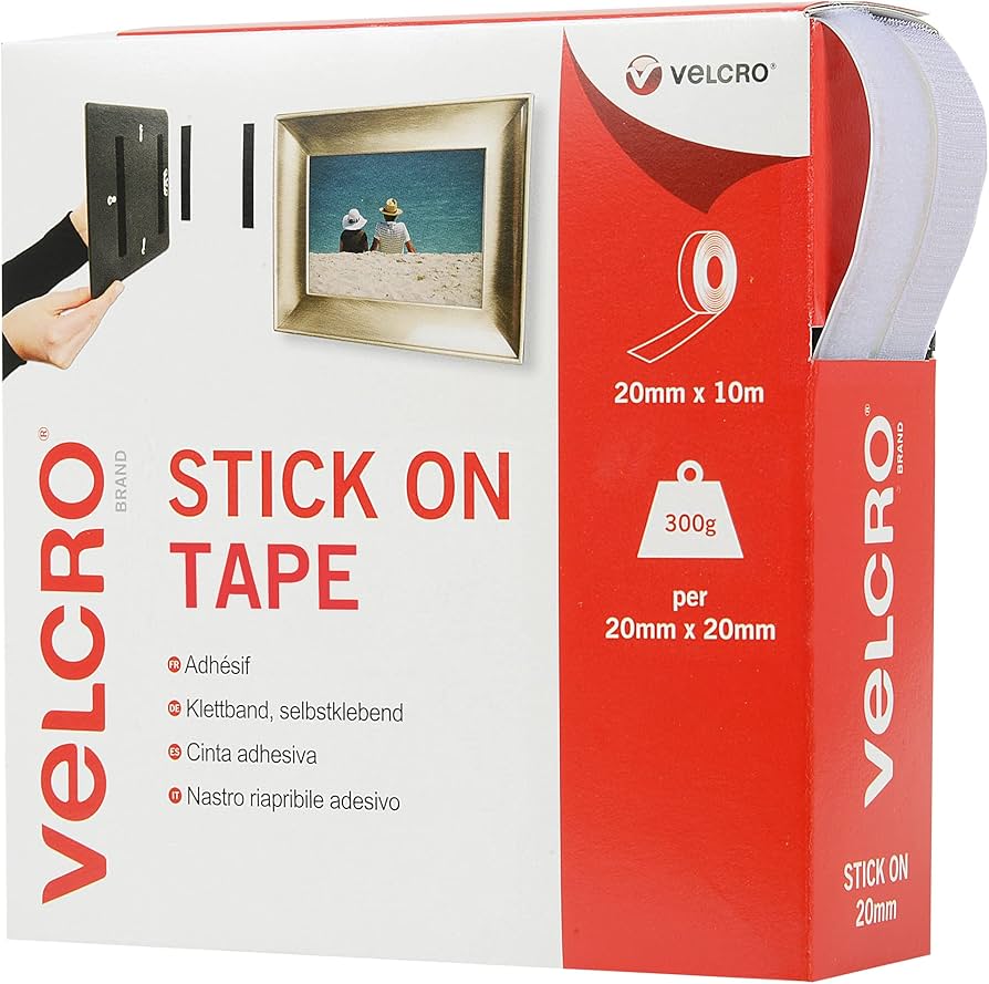 Velcro Stick On 20mm X 10m White Hook & Loop Fastener (EC60219) image