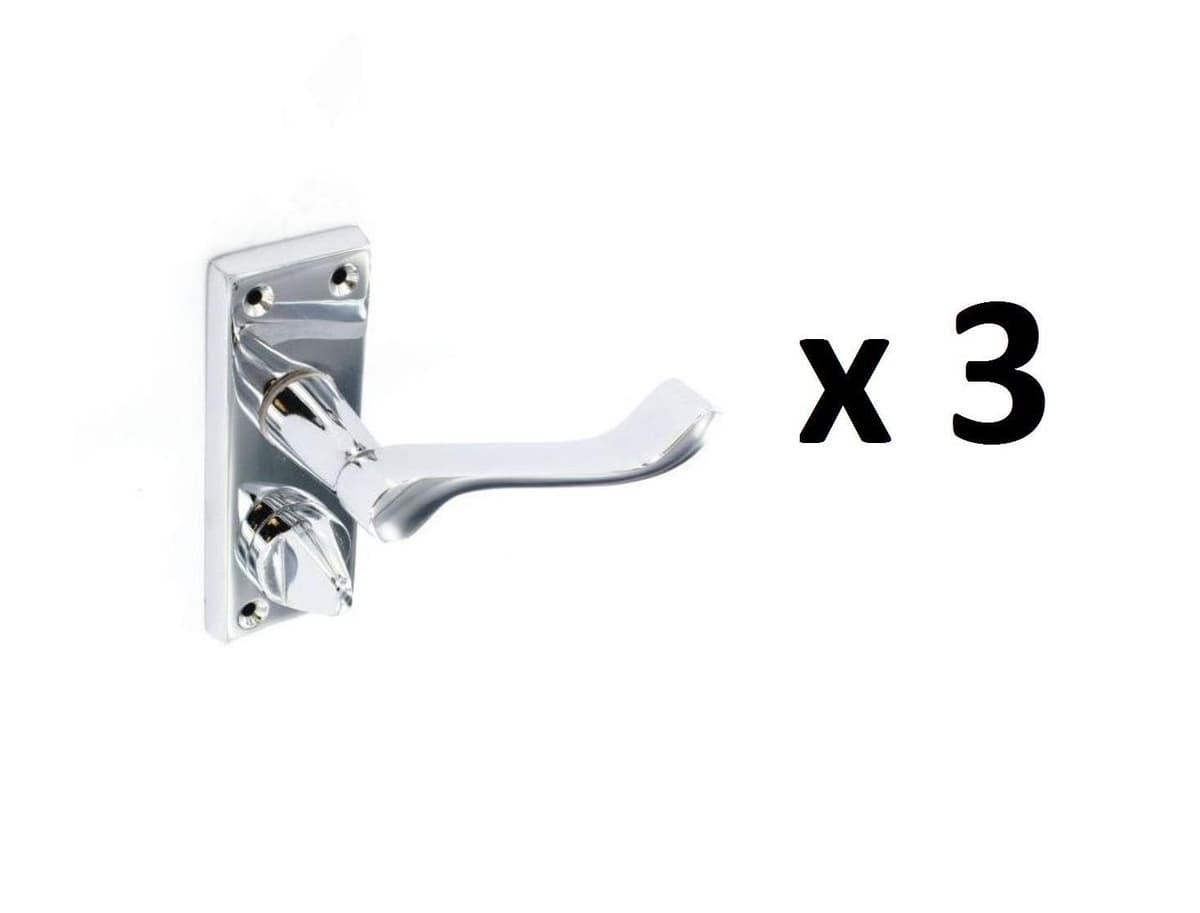 Securit 100mm Chrome Scroll Privacy Handles 1pair (s2703)