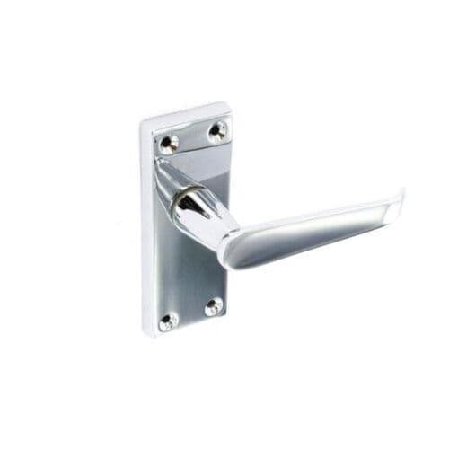 Securit 100mm Chrome Flat Latch Handles Furniture 1pair (s2706)