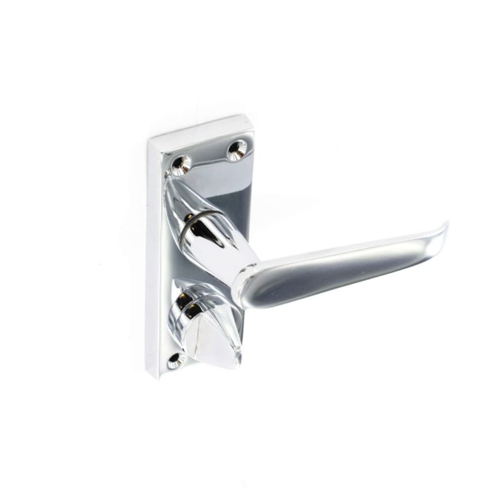 Securit 100mm Chrome Flat Privacy Handles Furniture 1pair (s2708)