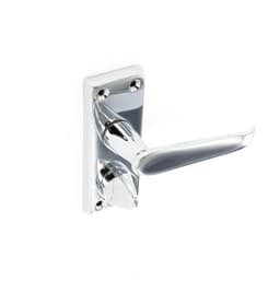 Securit 100mm Chrome Flat Privacy Handles Furniture 1pair (s2708) 1