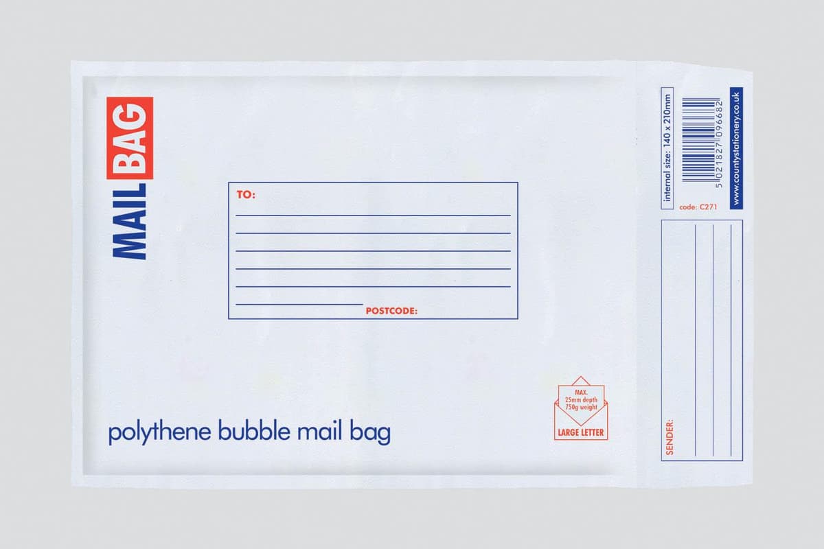 County Polythene Bubble Bags Small