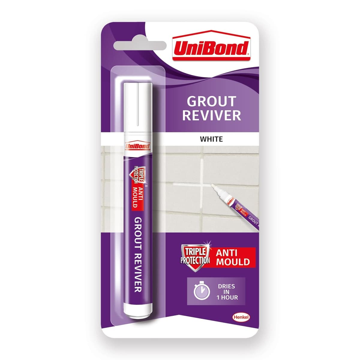 Unibond Grout Reviver For Wall Pen Ice White 7ml