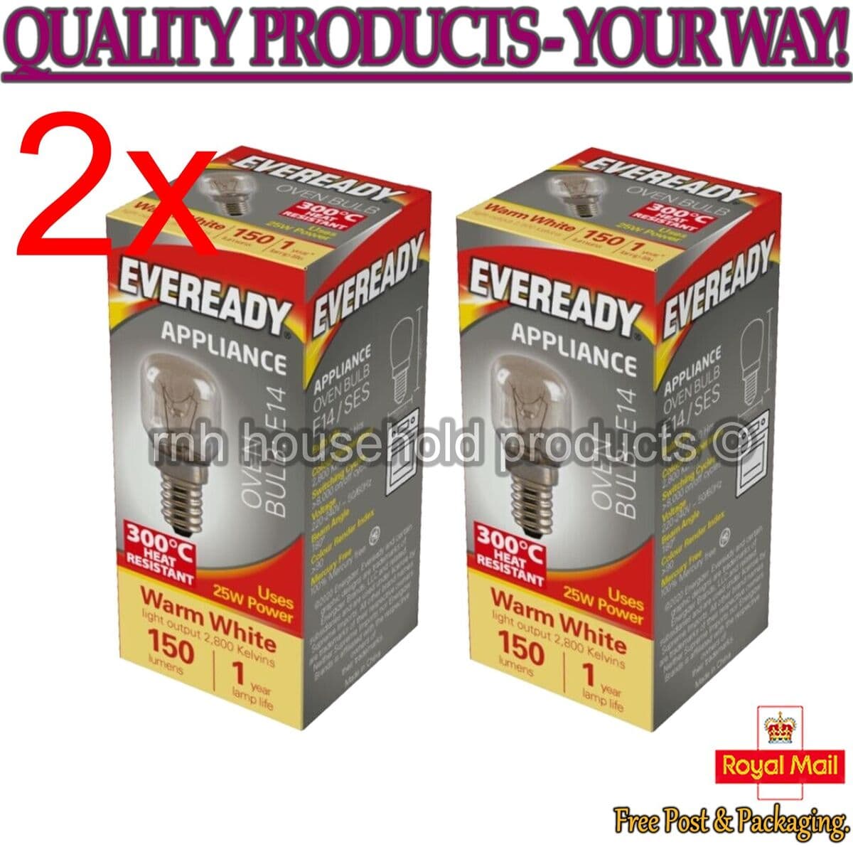 Eveready Oven Lamp 25w SES 300 Clear 