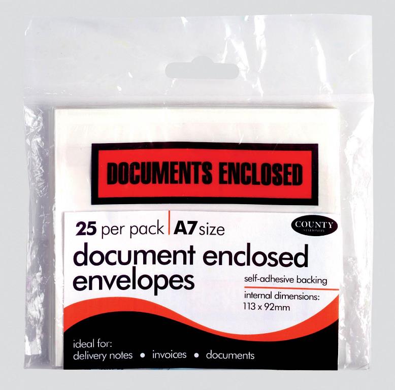 County 25pk A7 Document Enclosed Envlops image