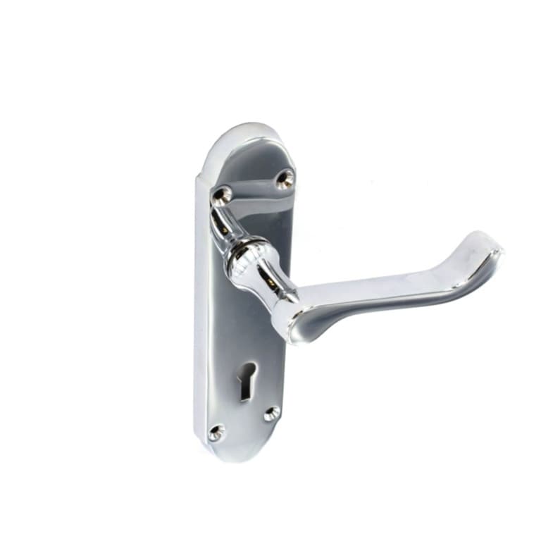 Securit 170mm Chrome Shaped Lock Handles 1pair (s2710)