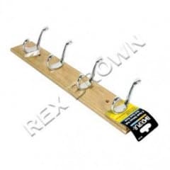 Ashleys Deluxe 6 Hook Coat Stand On Wooden Base