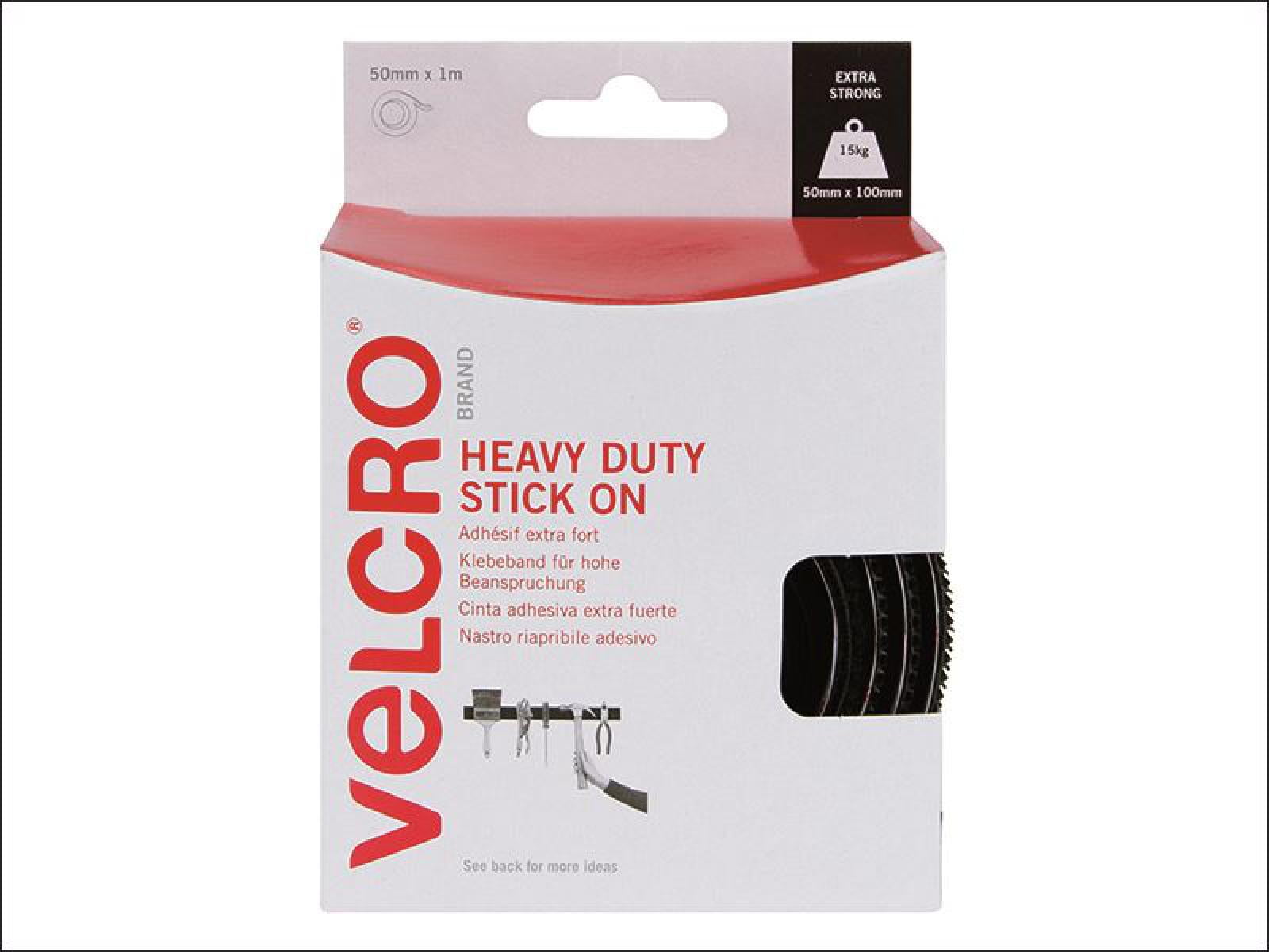 Velcro Heavy Duty Stick On White 50mmx5Metre Tape image