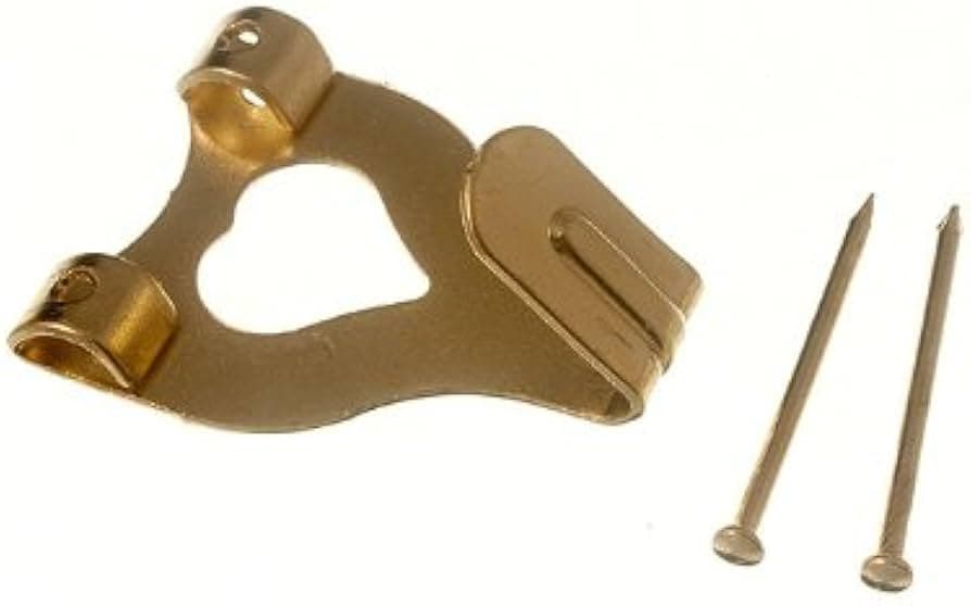 BH Bulkhardware Picture Hook Double Electro Brassed Pk50 (a039)