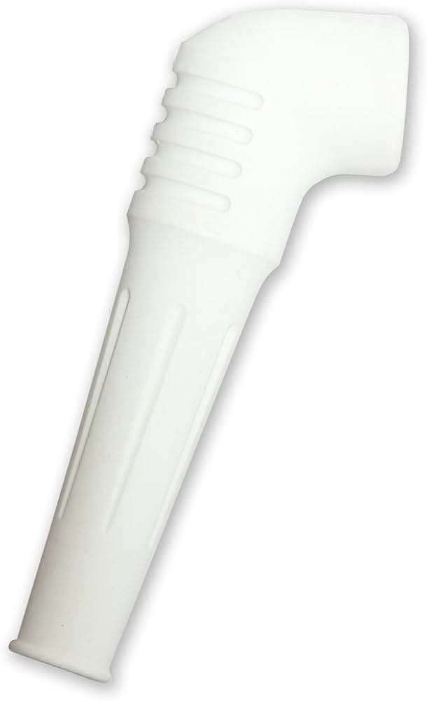 BH Large White Angled Rubber Tap Swirls 12mmx15mm Pk5