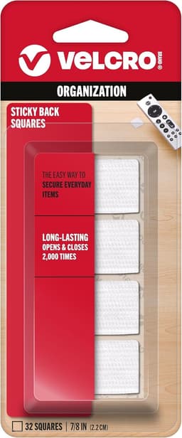BH Self Adhesive Small Square Red Hook Pk75 1