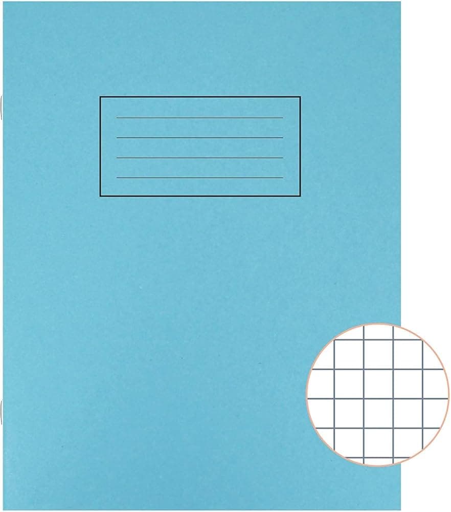 Silvine A5 Exercise Book 40 LVS Blue (EX106) - With 5mm Square PACK OF 10
