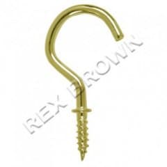 3/4" Brass Plated Cup Hooks - Pre Pack 4pcs