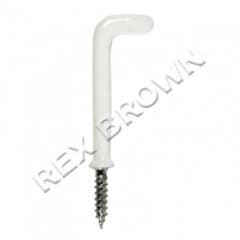 1" Plastic Square Hook White - Pre Pack 3pcs