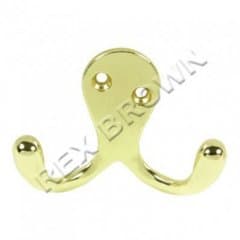 Brass Double Robe Hook - Pre Pack 1pcs