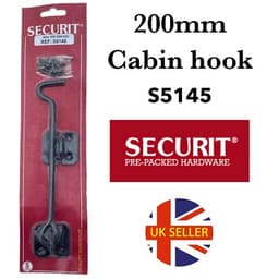 Securit Wire Cabin Hook Black 200mm (s5145) 1